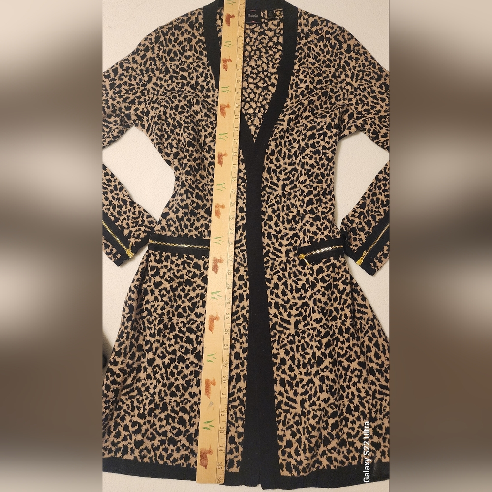 Rafaella Cheetah Long Open Front Cardigan Mobwife - Picture 4 of 5